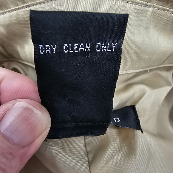 Silkland Woman size S 100% Textured Silk Tan Midi Shirt Dress Shell Buttons FLAW - Picture 8 of 9